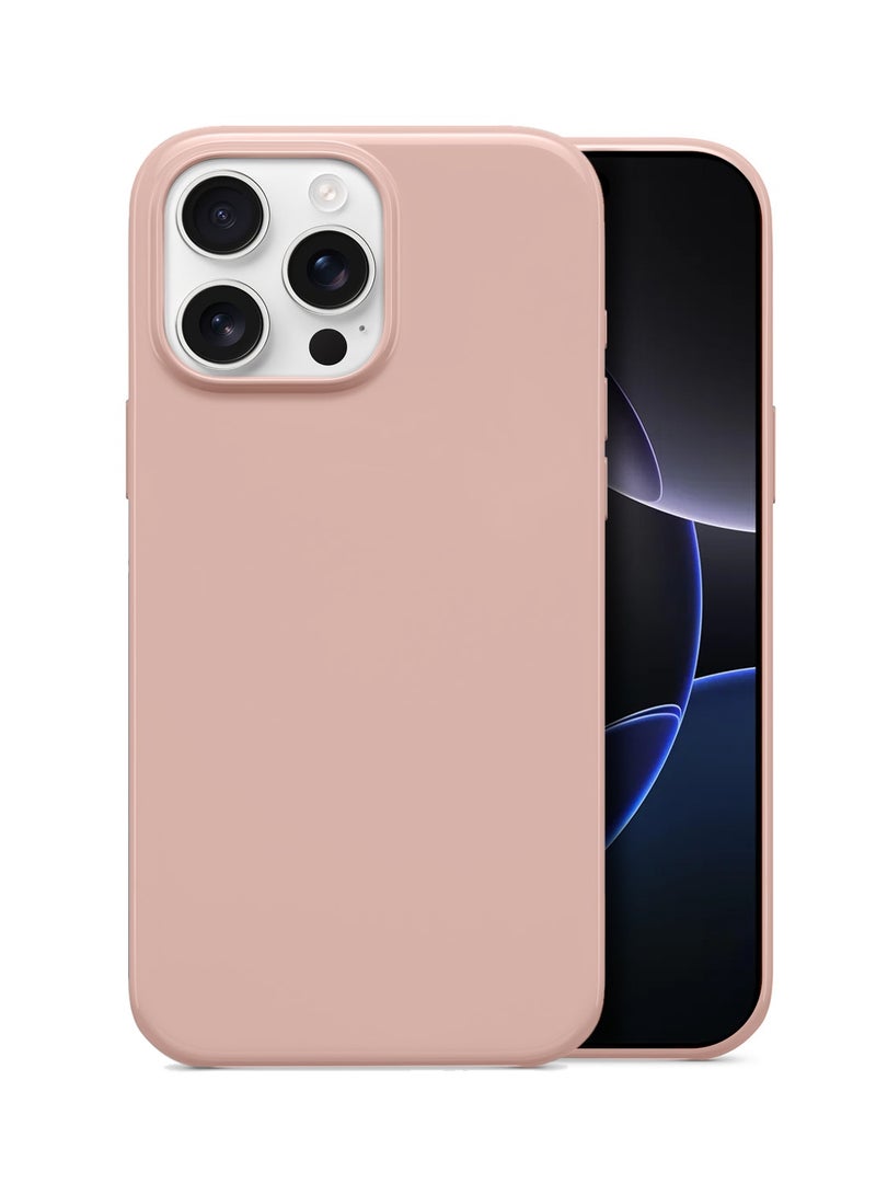 دبليو تيك ابل ايفون 16 برو ماكس 5 جي 2025 سوبر نحيفة ، نحيف مثل الغلاف الصلب للكمبيوتر الشخصي Magsafe ، غطاء حافظة حماية زاوية الشفاه المزروعة (MCMPMN) - ذهبي وردي - Image 1