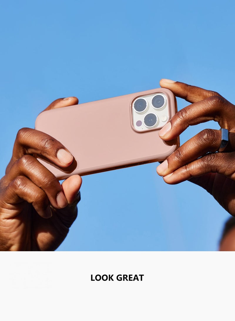 دبليو تيك ابل ايفون 16 برو ماكس 5 جي 2025 سوبر نحيفة ، نحيف مثل الغلاف الصلب للكمبيوتر الشخصي Magsafe ، غطاء حافظة حماية زاوية الشفاه المزروعة (MCMPMN) - ذهبي وردي - Image 3