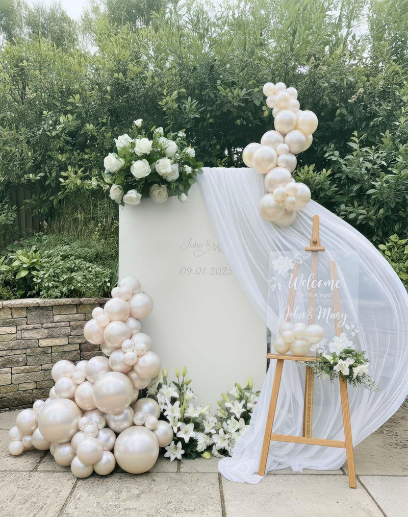 Kozee Pearl White Double-Stuffed Balloons different sizes 63pcs18/10/5 inch 2layer pearl white sand balloon Garland kit For bridge to be Wedding women Birthday baby shower anniversary decorations - Image 2