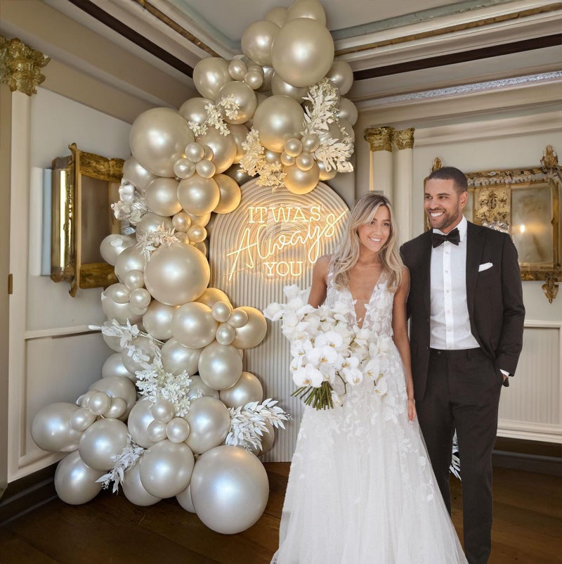 Kozee Pearl White Double-Stuffed Balloons different sizes 63pcs18/10/5 inch 2layer pearl white sand balloon Garland kit For bridge to be Wedding women Birthday baby shower anniversary decorations - Image 4