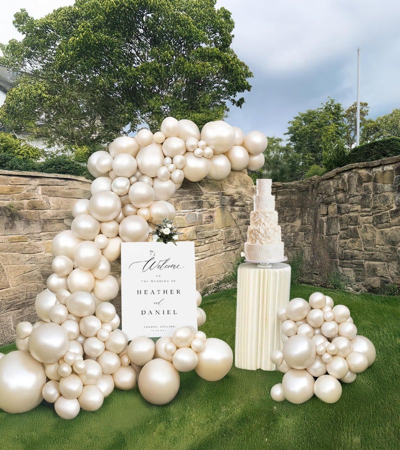 Kozee Pearl White Double-Stuffed Balloons different sizes 63pcs18/10/5 inch 2layer pearl white sand balloon Garland kit For bridge to be Wedding women Birthday baby shower anniversary decorations - Image 1