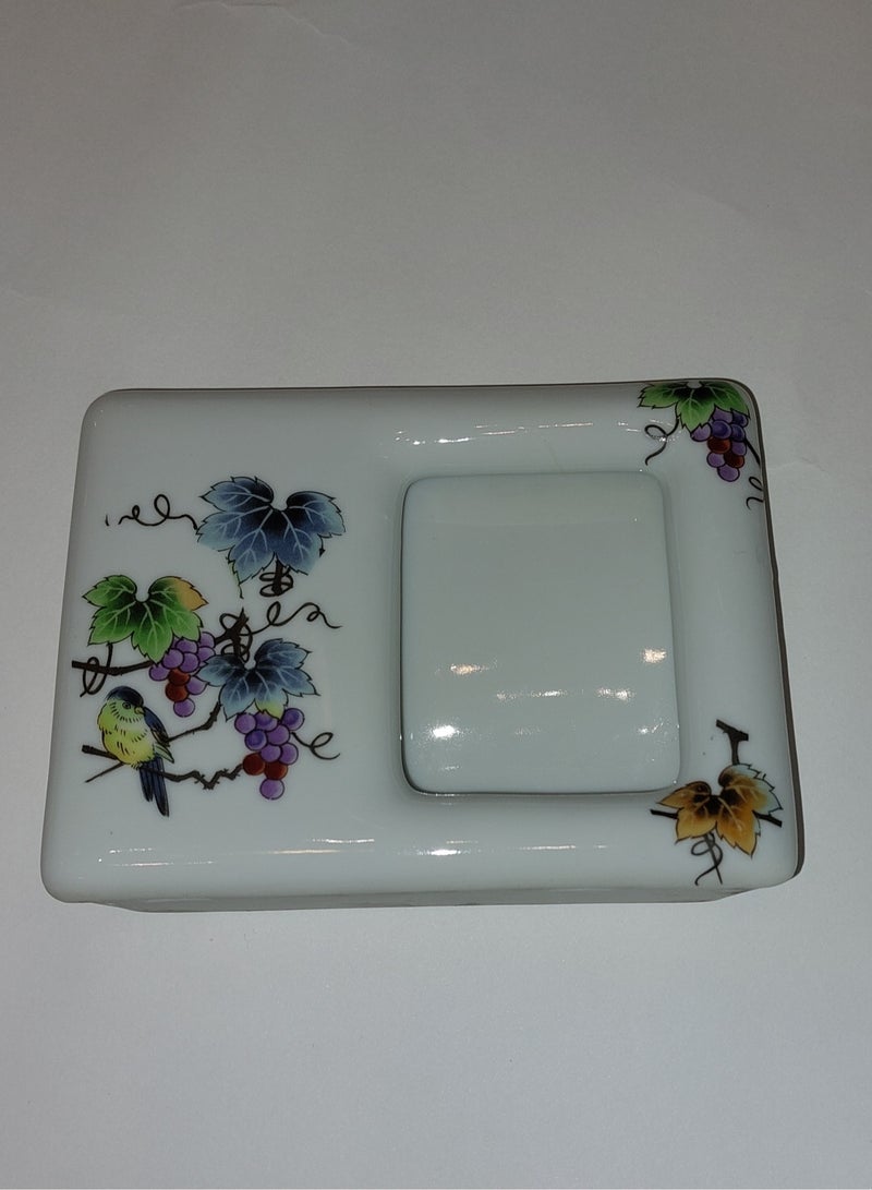 برواز صور بورسالين رسم اوراق الشجر و عصفور لوضعه على الترابيزة - Image 1