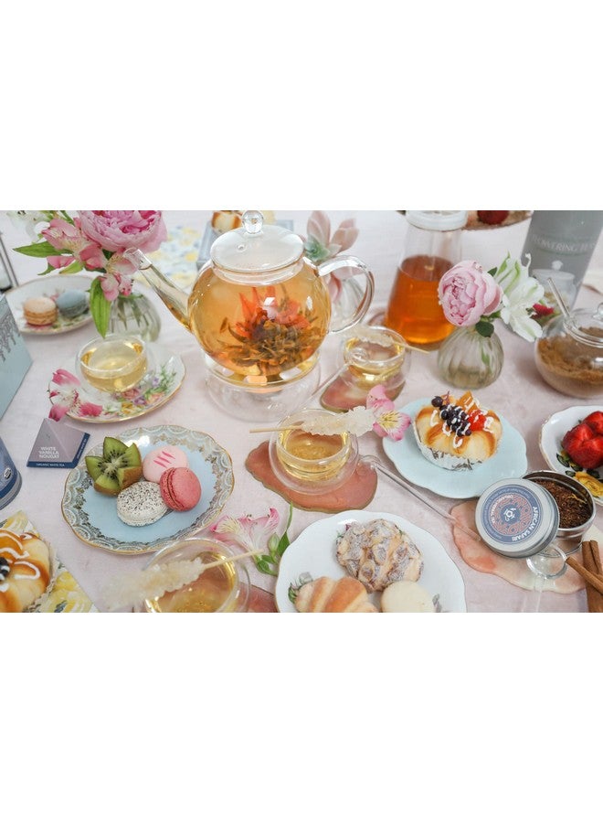 Teabloom Stovetop & Microwave Safe Glass Teapot (40 oz) with Removable Loose Tea Glass Infuser - Includes 2 Blooming Teas - 2-in-1 Tea Kettle and Tea Maker - Tea Purist's Choice - Image 2