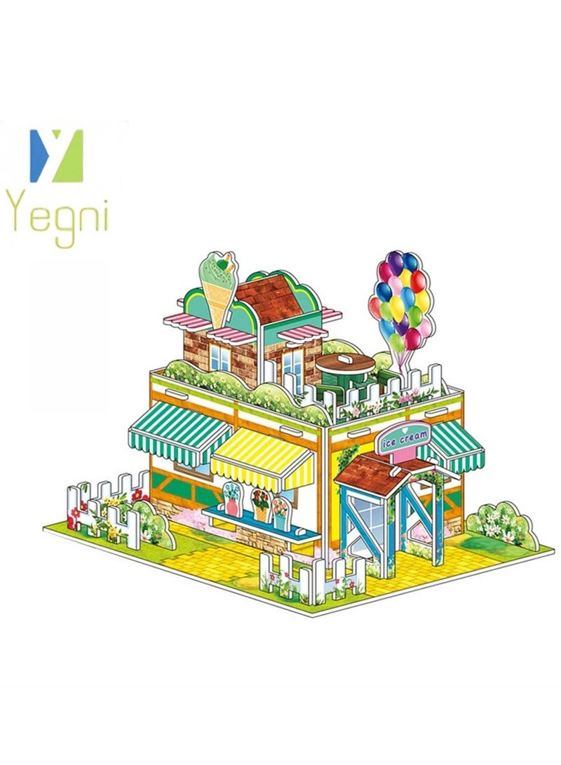 نعم سيدي. 4 قطع من ألعاب بناء منزل للأطفال من الوالدين والطفل، مصنوعة يدويًا، نموذج ورقي تعليمي ثلاثي الأبعاد، تجميع هدايا تفاعلية للوالدين والطفل - Image 2