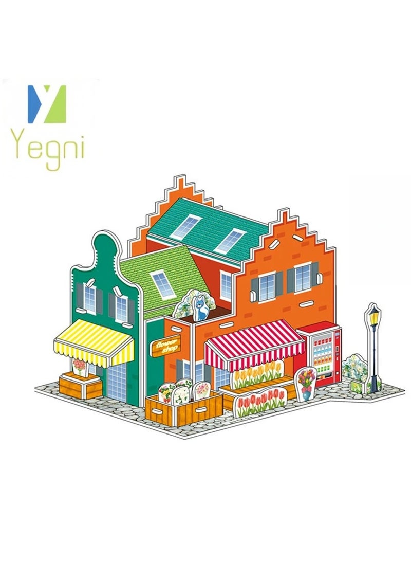 نعم سيدي. 4 قطع من ألعاب بناء منزل للأطفال من الوالدين والطفل، مصنوعة يدويًا، نموذج ورقي تعليمي ثلاثي الأبعاد، تجميع هدايا تفاعلية للوالدين والطفل - Image 3