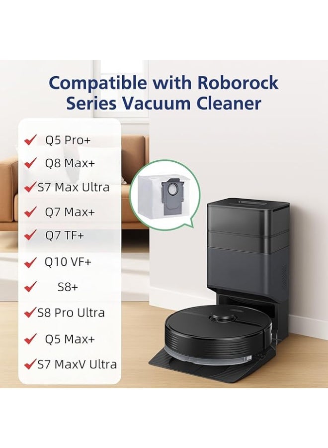 OUYoo 12 حزمة أكياس غبار لروبوروك Q5 Pro+/Q8 Max+/S7 Max Ultra/Q7 Max+/Q7 TF+/Q10 VF+/S8+/S8 Pro Ultra/Q5 Max+/S7 MaxV Ultra، إكسسوارات مكنسة كهربائية، أكياس غبار بديلة سعة كبيرة. - Image 2
