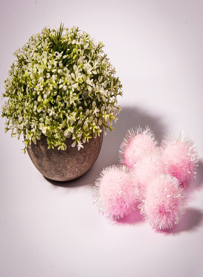 VAPKER 30 Pcs Cat Ball Toys Sparkle Balls Extra Large 2 Inch Cat's Favorite Chase Glitter Ball Glitter Tinsel Pom Poms Balls Light Pink Color - Image 5