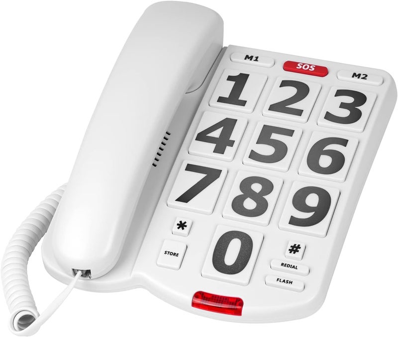 VDTG Super Large Key Wired Telephone Set, with Speaker, Adjustable Ring Tone, Simple and Classic Appearance Design, How Applicable to The Scene - Image 1