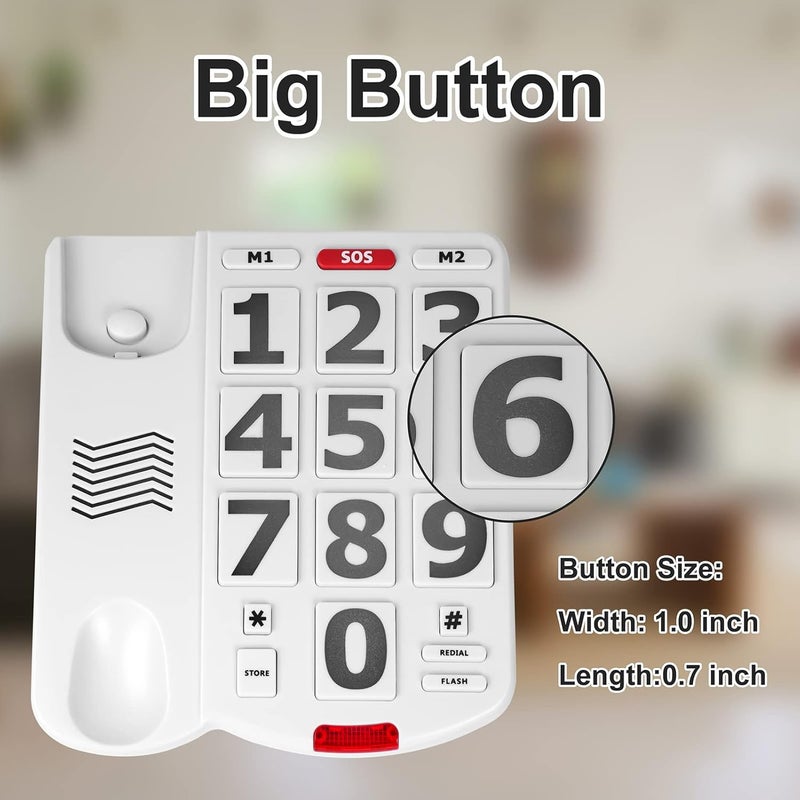VDTG Super Large Key Wired Telephone Set, with Speaker, Adjustable Ring Tone, Simple and Classic Appearance Design, How Applicable to The Scene - Image 2