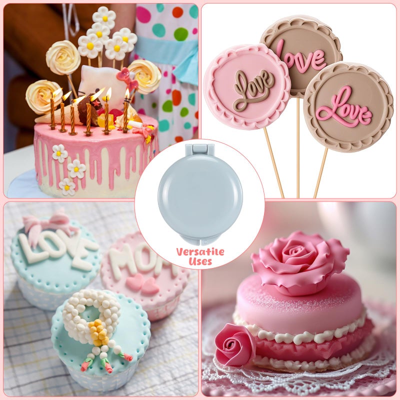 LemonRoad Disc Cake Pop Mold Plastic Gray Round Cake Pop Press Molds Shapes, or Soap Making - Image 5