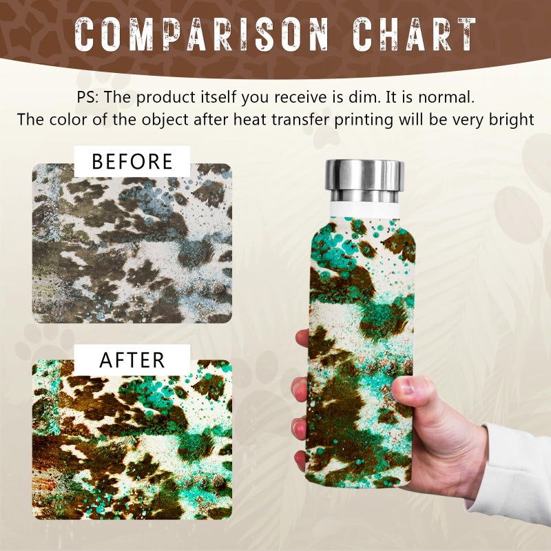 Tintnut Cowhide Sublimation Pattern Transfer Paper - 10 Sheets 12"x10", Cow Print Sublimation Transfer Paper Bundle Compatible with Cricut for DIY Mugs, Tumblers, Key Chain, T-Shirts - Image 2