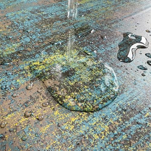 JiffDiff Vintage Metallic Peel and Stick Wallpaper Industrial Metallic Concrete Wall Paper Modern Stick on Wallpaper Self Adhesive Contact Paper(17.3" x 800" Blue Gold) - Image 5