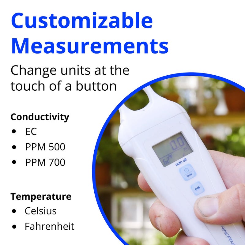 Bluelab PENCON Conductivity Pen and Digital TDS Meter, Water Tester for Temperature and Nutrient (CF, EC, PPM 500, PPM 700), TDS Testing Kit for Hydroponic System and Indoor Plant Grow - Image 4