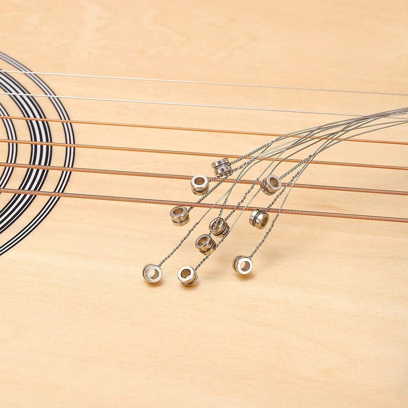 Device Of Urban Infotech أوتار جيتار E-1st من الفولاذ المقاوم للصدأ بنهاية كروية فارغة بديل لوتر E مع ريشات جيتار لجيتار أكوستيك (عبوة من 6) - Image 4