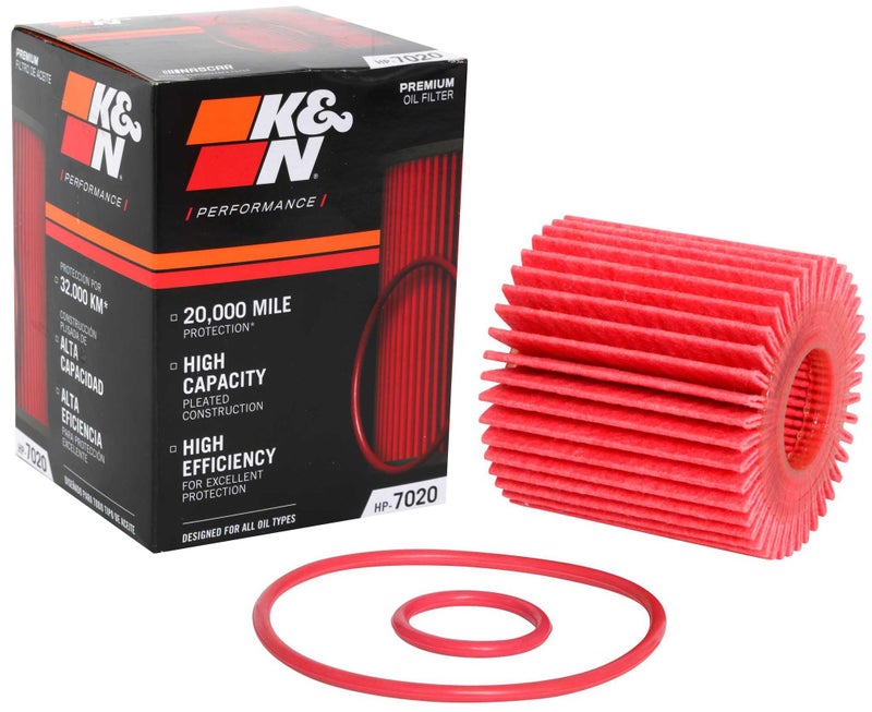 K&N Oil Filter: 20,000 Mile Engine Protection, High Capacity/High Efficiency: Compatible with 2005-2021 LEXUS/TOYOTA/LOTUS/SCION (See Product Description for Select Models), HP-7020 - Image 1
