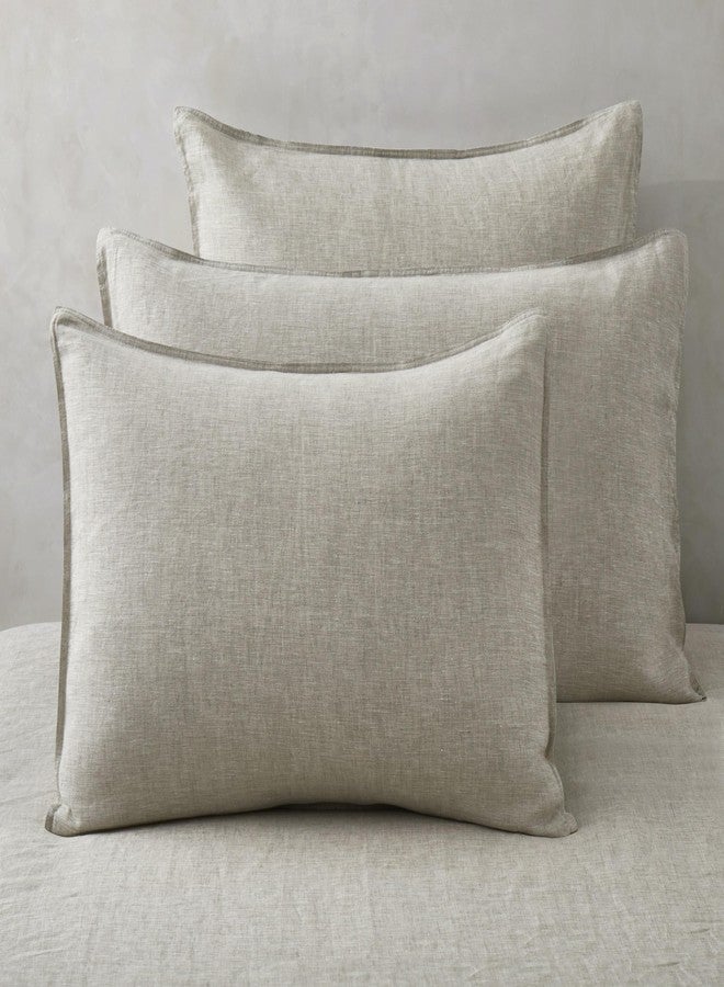 ATLINIA 100% Linen Pillowcases Set of 2, Euro Size 26" x 26" Pillow Case, Linen Pillow Sham - Image 3