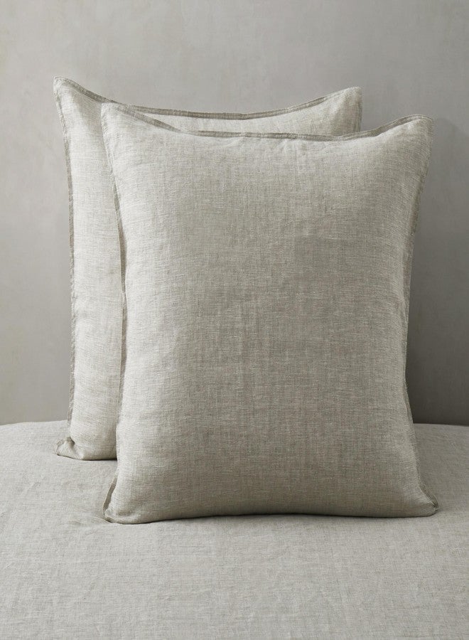 ATLINIA 100% Linen Pillowcases Set of 2, Euro Size 26" x 26" Pillow Case, Linen Pillow Sham - Image 1