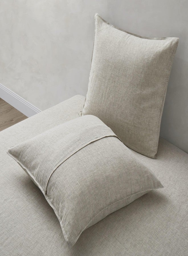 ATLINIA 100% Linen Pillowcases Set of 2, Euro Size 26" x 26" Pillow Case, Linen Pillow Sham - Image 2