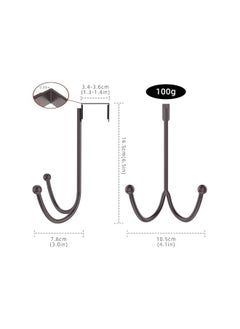 The Bros 2Packs Over The Door Double Hanger Hooks, Coats Hook, Metal Twin Hook Organizer Storage Rack for Hanging Coats, Towel, Bags and Hats(Black).  - Image 2