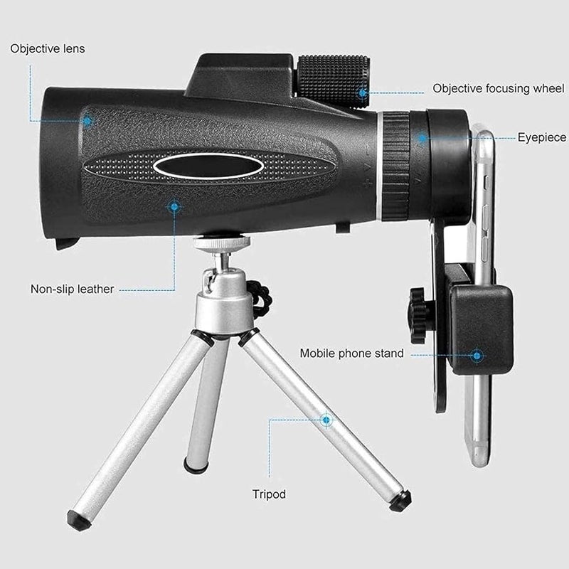 High Power Monocular Telescope 12x50 Zoom Fogproof Waterproof With Tripod For Bird Watching - Image 5
