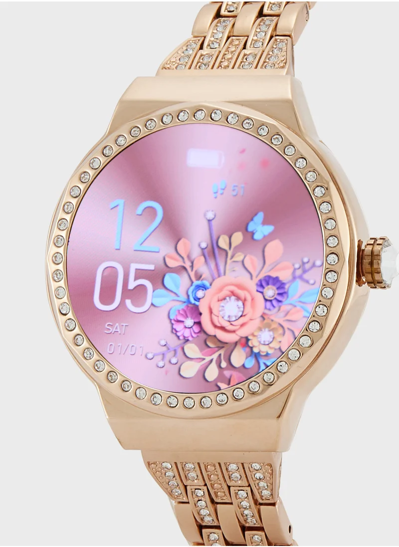 جينجر Amoled Smart Watch With Bluetooth Call, Heart Rate, Blood Pressure And Blood Oxygen Monitoring