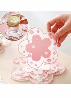 Y&D Drink Coasters, 2pcs Japan Style Non-Slip Sakura Coffee Cup, PVC Coaster Home Tea Bowl pad placemat for Office, Restaurant, Living Room Decor, Housewarming Gift  - Image 2