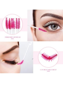 Patelai 80 Pieces Disposable Mascara Brushes Tubes Set, 40 Pieces Empty Mascara Wand Tube with 40 Pieces Eyelash Brush Makeup Tool Cleaning Brush for Eyelash Extension (Pink Eyelash Style)  - Image 2