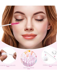 Patelai 80 Pieces Disposable Mascara Brushes Tubes Set, 40 Pieces Empty Mascara Wand Tube with 40 Pieces Eyelash Brush Makeup Tool Cleaning Brush for Eyelash Extension (Pink Eyelash Style)  - Image 3