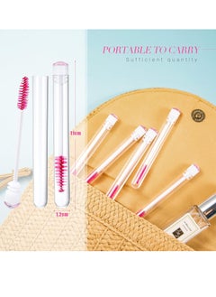Patelai 80 Pieces Disposable Mascara Brushes Tubes Set, 40 Pieces Empty Mascara Wand Tube with 40 Pieces Eyelash Brush Makeup Tool Cleaning Brush for Eyelash Extension (Pink Eyelash Style)  - Image 4