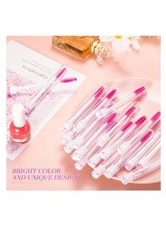Patelai 80 Pieces Disposable Mascara Brushes Tubes Set, 40 Pieces Empty Mascara Wand Tube with 40 Pieces Eyelash Brush Makeup Tool Cleaning Brush for Eyelash Extension (Pink Eyelash Style)  - Image 5