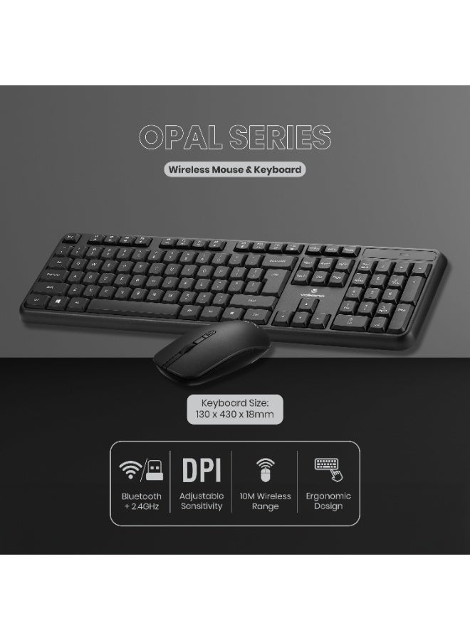 Volkano Opal Series Wireless Keyboard and Mouse Combo 2.4GHz USB Receiver Adjustable DPI - Image 3