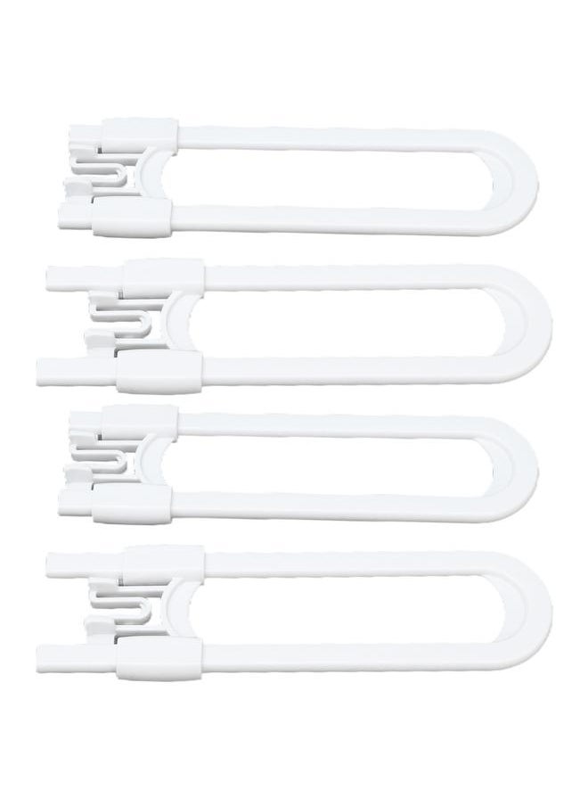 Thoraya 4pcs Cabinet Handle Locks U Shape Sliding Child Safety Plastic Lock for Handles Doors  - Image 2