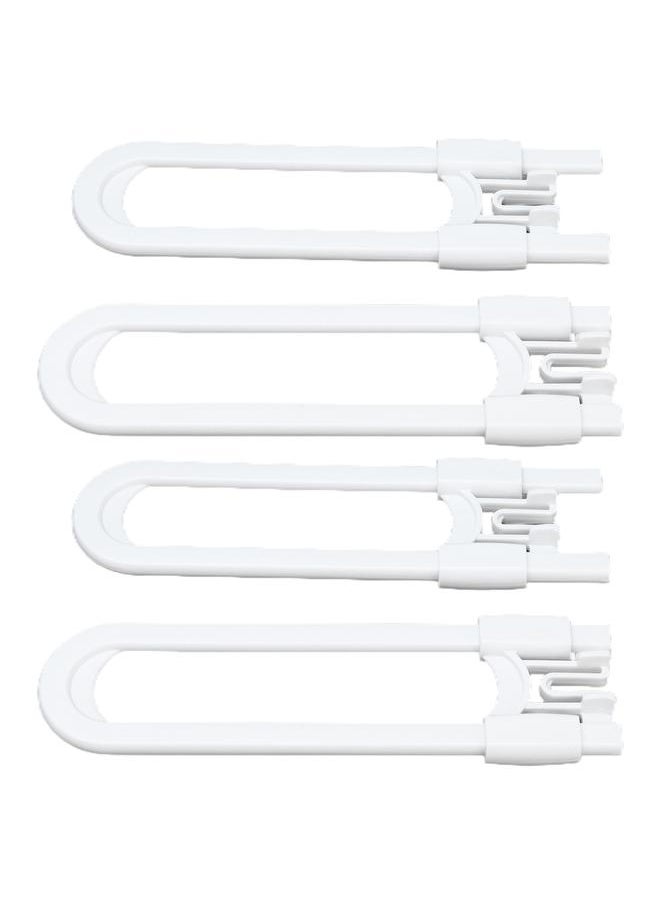 Thoraya 4pcs Cabinet Handle Locks U Shape Sliding Child Safety Plastic Lock for Handles Doors  - Image 3