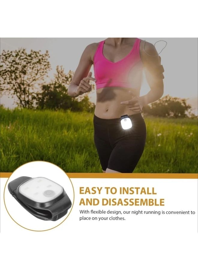 Black Clip On LED Light USB Rechargeable 4 Modes for Outdoor Running Hiking - Image 3