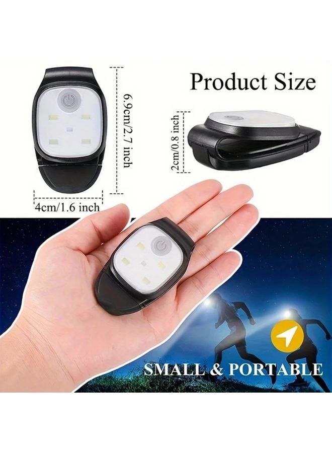 Black Clip On LED Light USB Rechargeable 4 Modes for Outdoor Running Hiking - Image 5