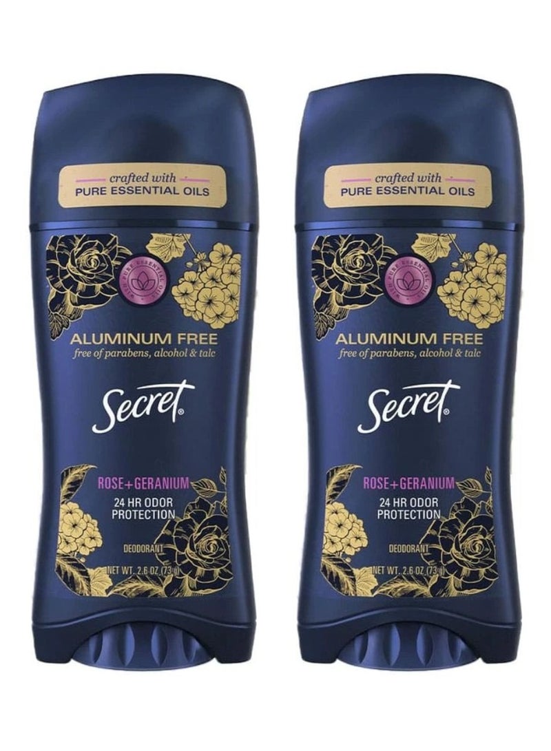 سيكريت مجموعة من قطعتين مزيل عرق ستيك روز + جيرانيوم حماية 24 ساعة 73X2 جم