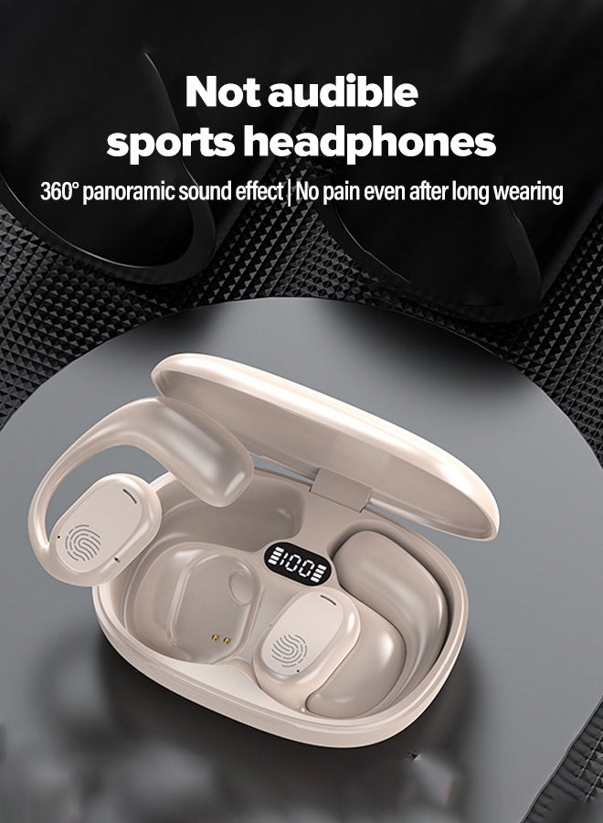 In-ear headphones, HiFi Intelligent Noise Cancelling, Wireless Bluetooth 5.4, 99-hour battery life, IP57 water resistance, Multiple Modes, HD Sound Quality, Fast Charging, Available in Black, White, and Beige, Portable, True Bone Conduction Earhook Bluetooth Headphones - Image 1