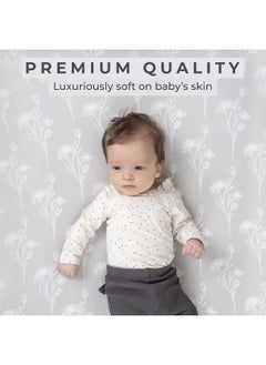 Pobibaby Pobibaby - 2 Pack Premium Changing Pad Cover - Ultra-Soft Jersey Knit, Stylish Floral Pattern, Safe and Snug for Baby (Wildflower)  - Image 2