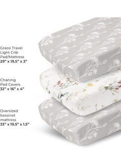 Pobibaby Pobibaby - 2 Pack Premium Changing Pad Cover - Ultra-Soft Jersey Knit, Stylish Floral Pattern, Safe and Snug for Baby (Wildflower)  - Image 4