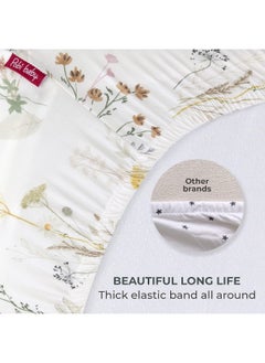 Pobibaby Pobibaby - 2 Pack Premium Changing Pad Cover - Ultra-Soft Jersey Knit, Stylish Floral Pattern, Safe and Snug for Baby (Wildflower)  - Image 5