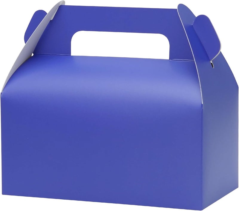 UnicoPak 30 Pack Navy Blue Gable Treat Boxes Party Favor Goodie Bag Boxes for Candy Treats Snacks Cookie Toys for Birthday Party Special Events, 6.5x3.5x3.5 Inches - Image 1