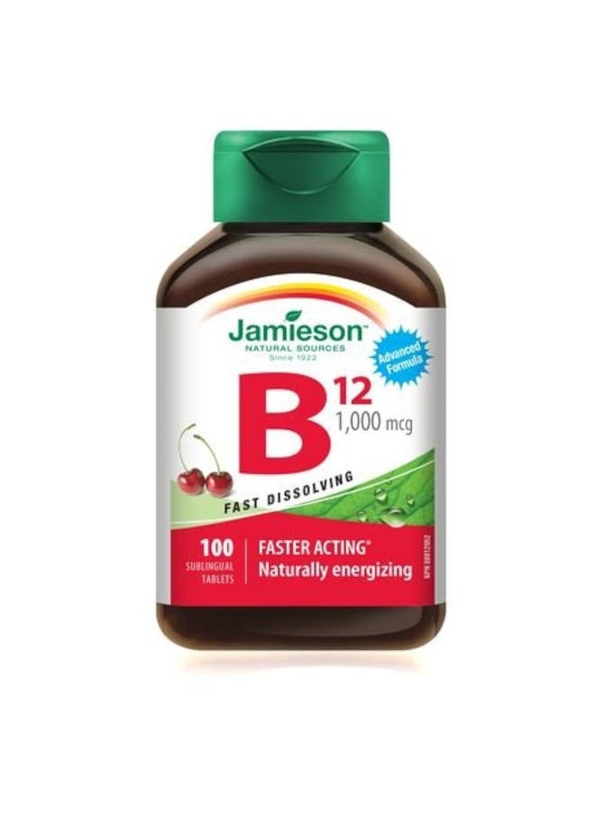Jamieson Vitamin B12 Methylcobalamin Fast Dissolving Sublingual Tablets, 1,000 mcg, 100 sublingual Tablets  - Image 1