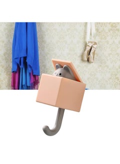 Thoraya Cute Animal Hook Adhesive Coat Hook Wall Mount 3.3lb Bearing Capacity Key Hook for Clothes Scarf Hat Towel Bag Orange Mouse  - Image 5