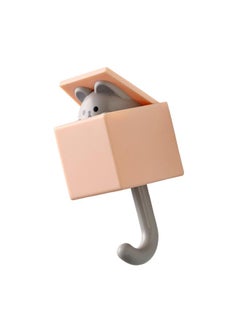 Thoraya Cute Animal Hook Adhesive Coat Hook Wall Mount 3.3lb Bearing Capacity Key Hook for Clothes Scarf Hat Towel Bag Orange Mouse  - Image 3