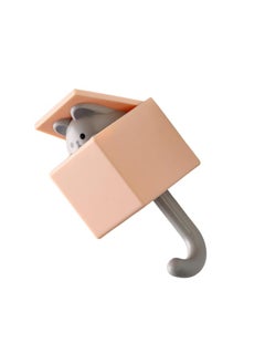 Thoraya Cute Animal Hook Adhesive Coat Hook Wall Mount 3.3lb Bearing Capacity Key Hook for Clothes Scarf Hat Towel Bag Orange Mouse  - Image 4