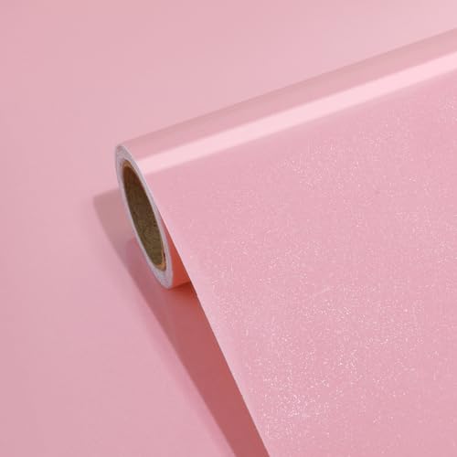 Laceskyso Pink Contact Paper 15.7"x78" Glossy Pink Peel and Stick Wallpaper for Kitchen Countertop/Cabinet Self Adhesive Waterproof Wall Paper Removable Decorative Vinyl - Image 1