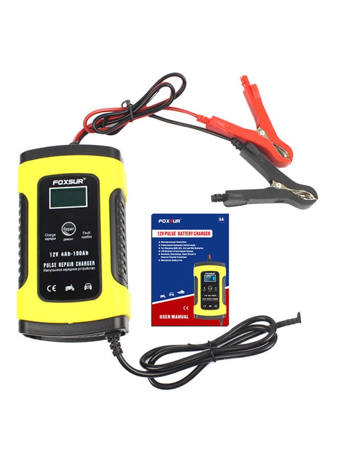 NIBEMINENT 12V 5A LCD Car/Motorcycle Pulse Repair Battery Charger Lead Acid Storage - Image 1