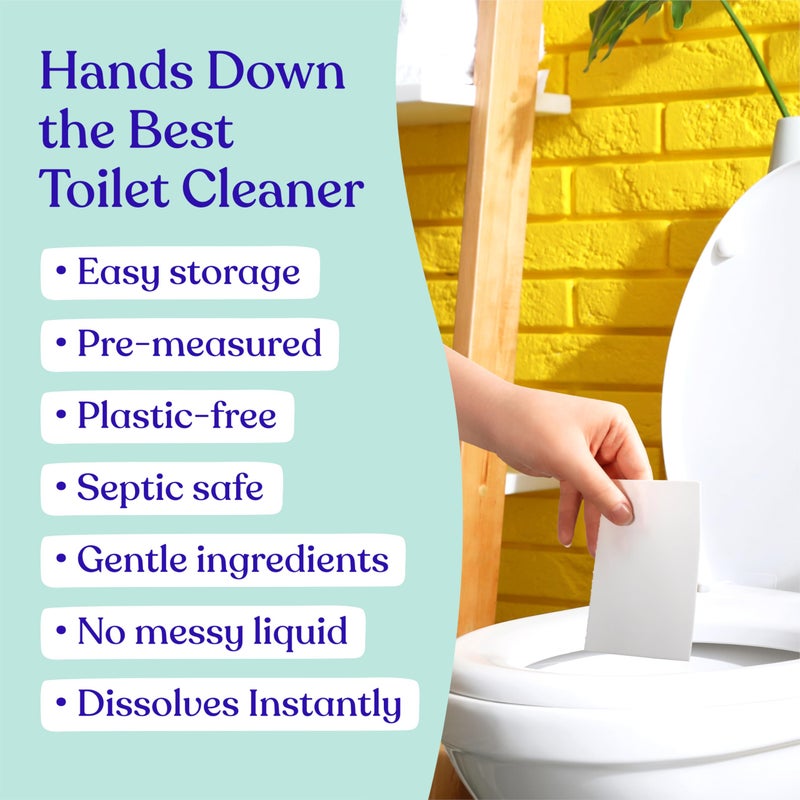 Lazy Coconuts Toilet Bowl Cleaner Strips - 60 Cleans, Plastic-free, Dye-free, With Lemon Essential Oil - Image 2