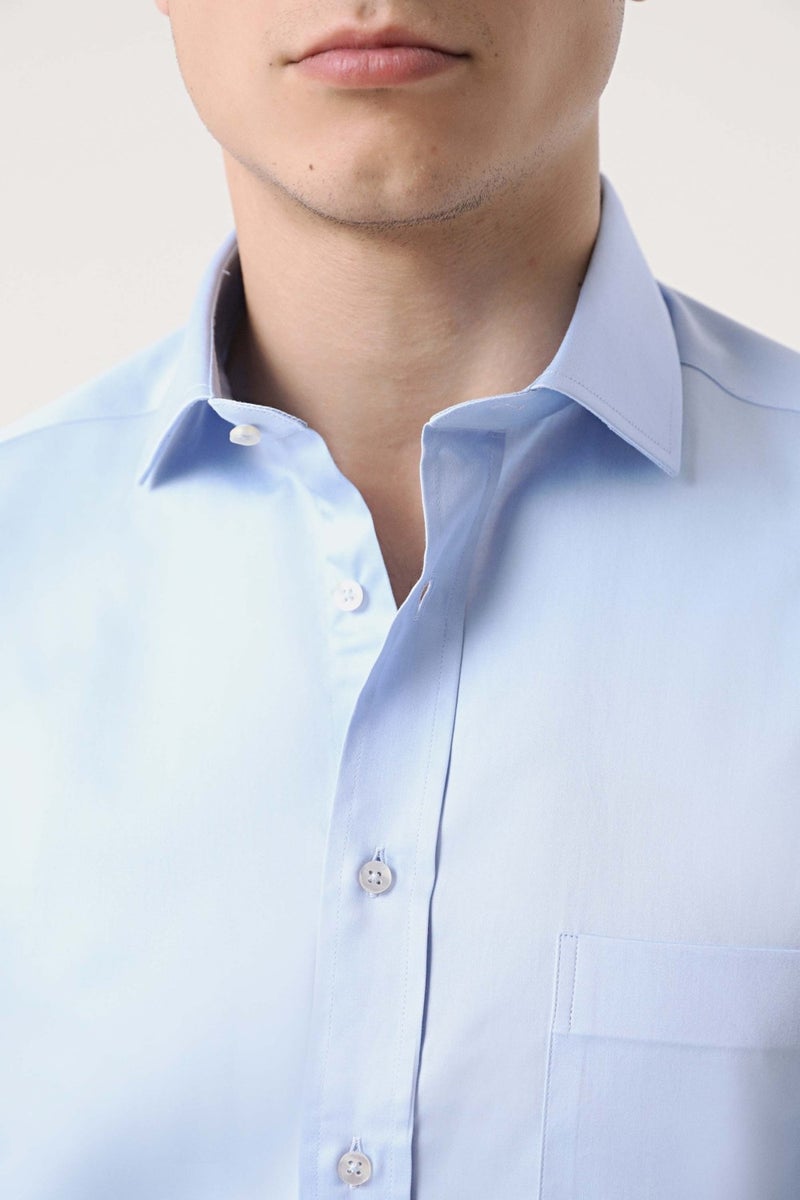 D'S DAMAT D'S Groom Ds Groom Regular Fit Blue Plain Nano Care Shirt - Image 2