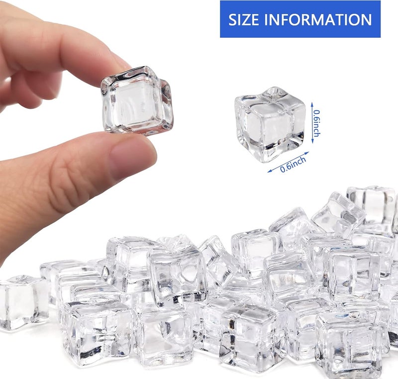 Zalaxt Fake Ice Cubes, 100pcs 15 mm Fake Ice, Artificial Acrylic Crystal Diamonds, Acrylic Ice Rocks, Vase Filler for Decoration Ice for Photography - Image 3